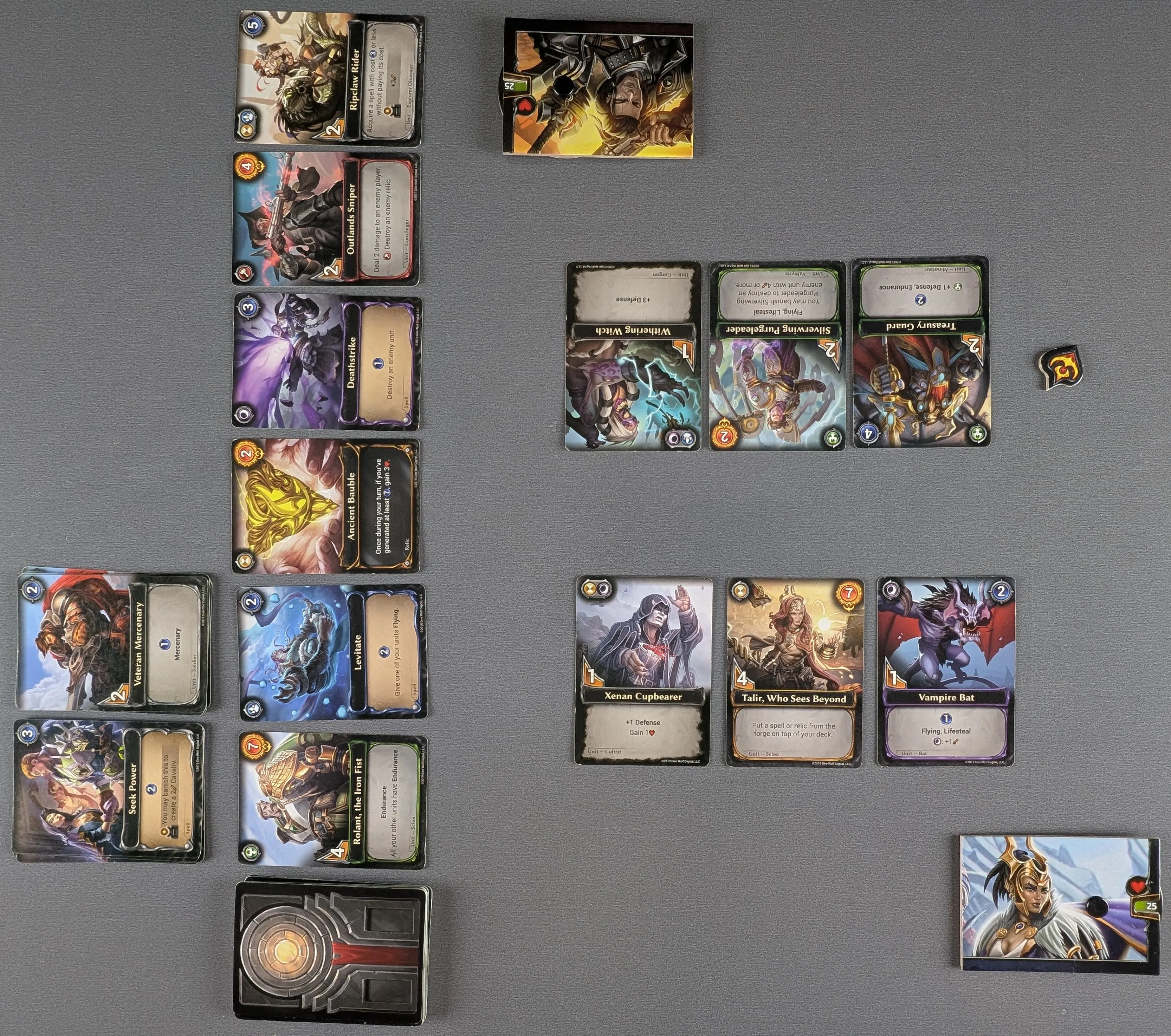 A three-player game state in Eternal: Chronicles of the Throne